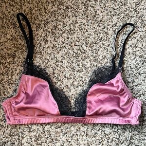 Victoria's Secret Pink and Black Lace Bralette